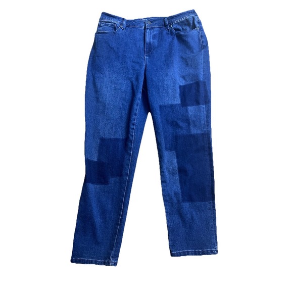 Chico's Denim - Chico's 1 Womens US Medium Girlfriend Slim‎ Leg Ankle Jeans Perfect Stretch Blue